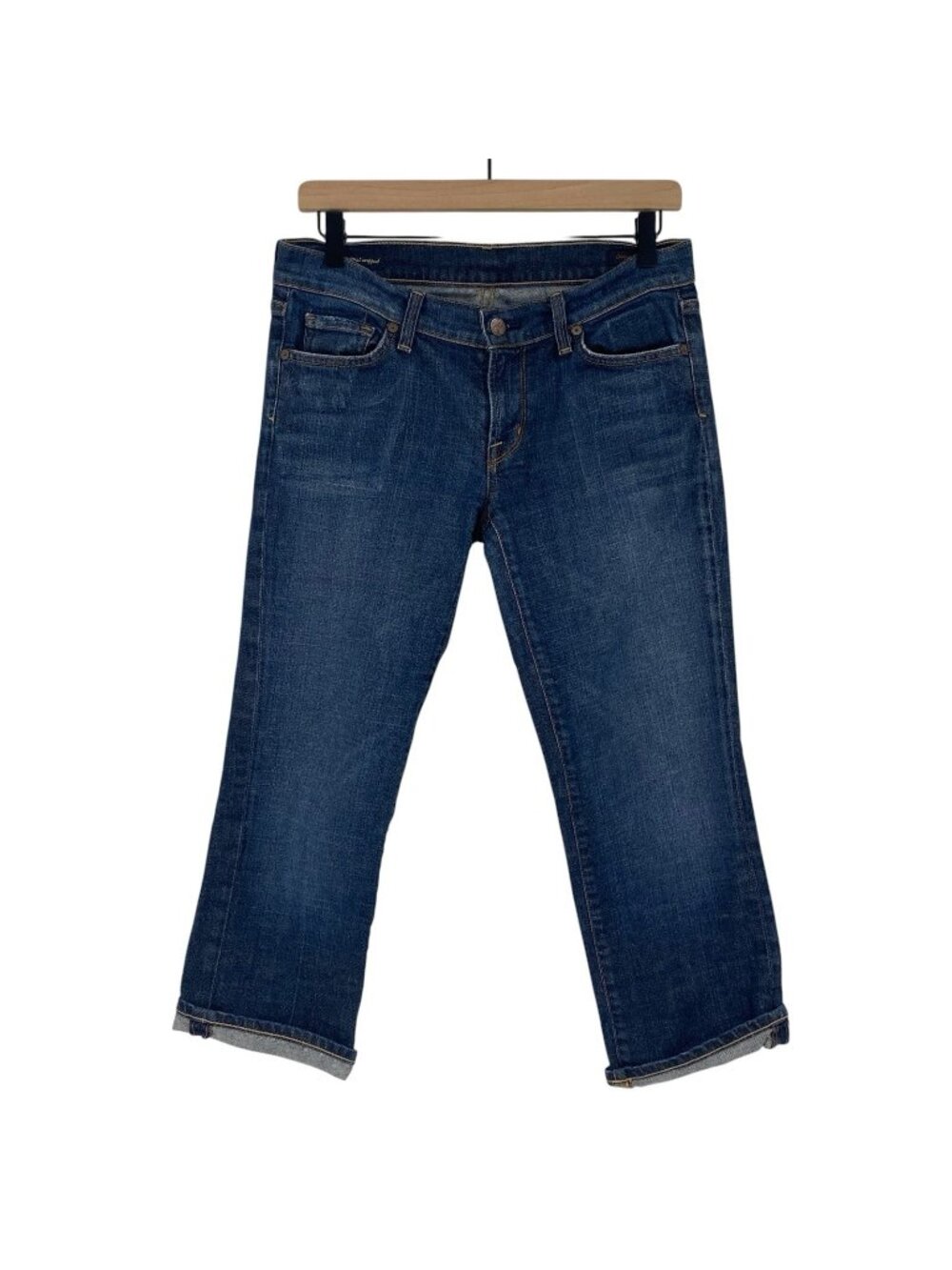 Citizens of Humanity Women's 29 Blue Dark Wash Kelly 063 Low Waist Cropped Jeans